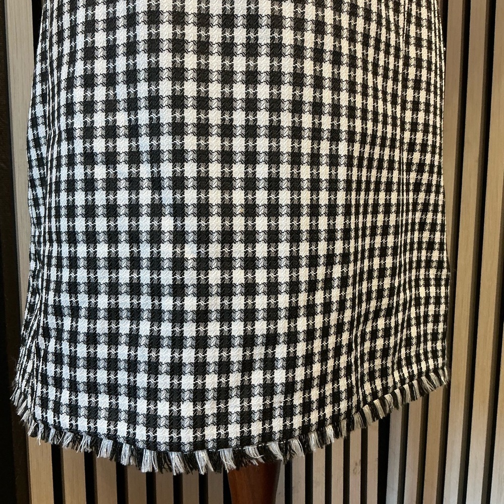 NWT Tahari Black and White Checkered Mini Dress Sz 8 - Picture 2 of 5